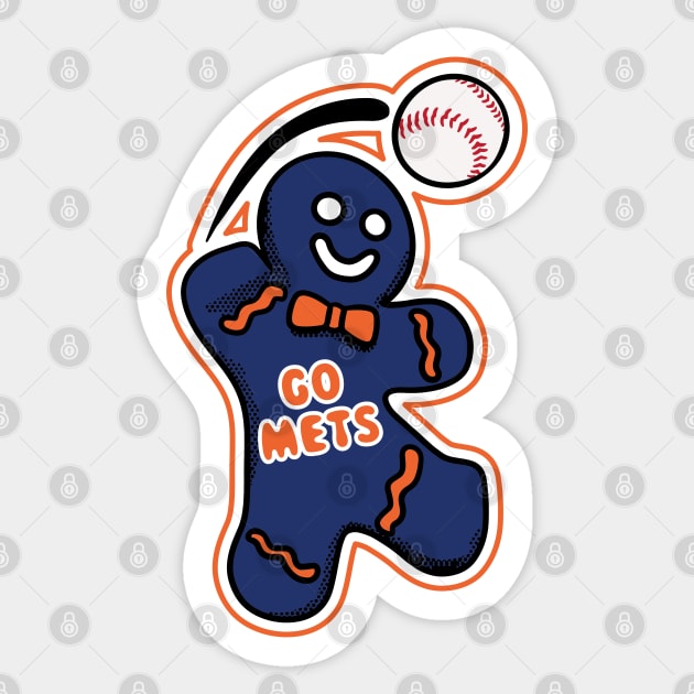 New York Mets Gingerbread Man Sticker by Rad Love